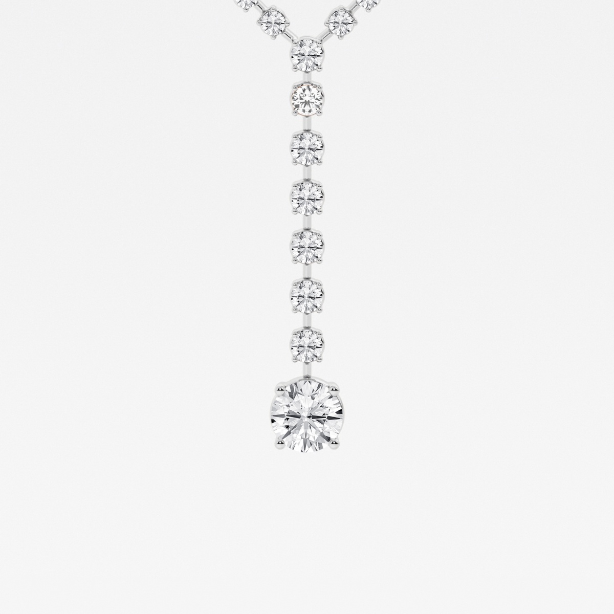 Additional Image 1 for  16 1/2 ctw Round Lab Grown Diamond Lariat Tennis Necklace